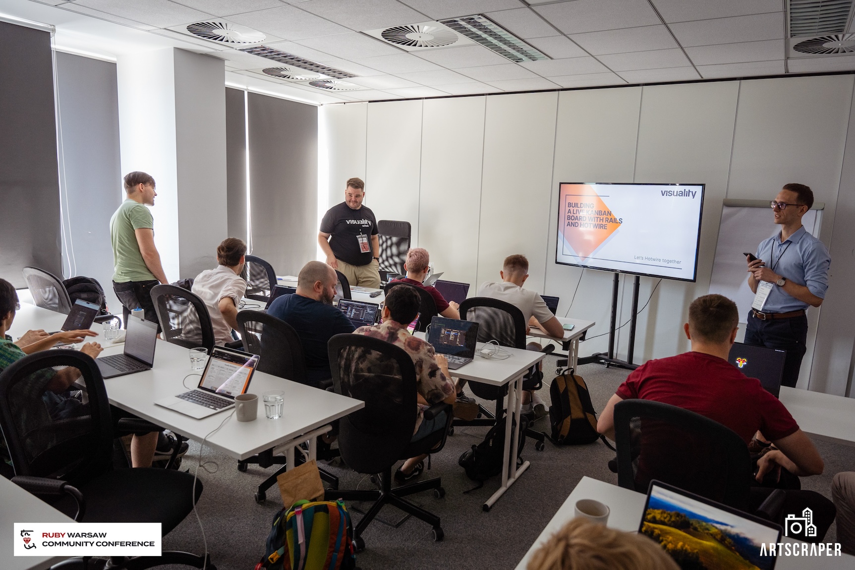Workshop participants learning